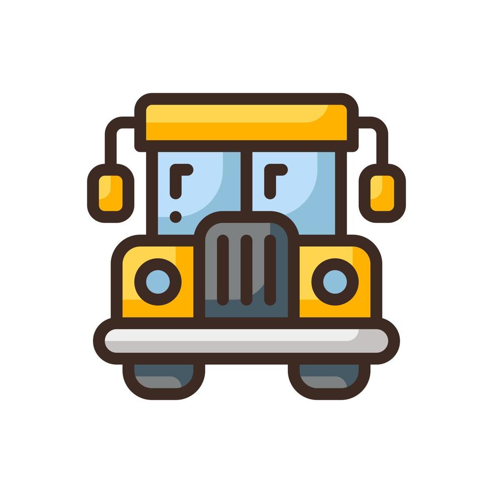 school bus filled line style icon. vector illustration for graphic design, website, app