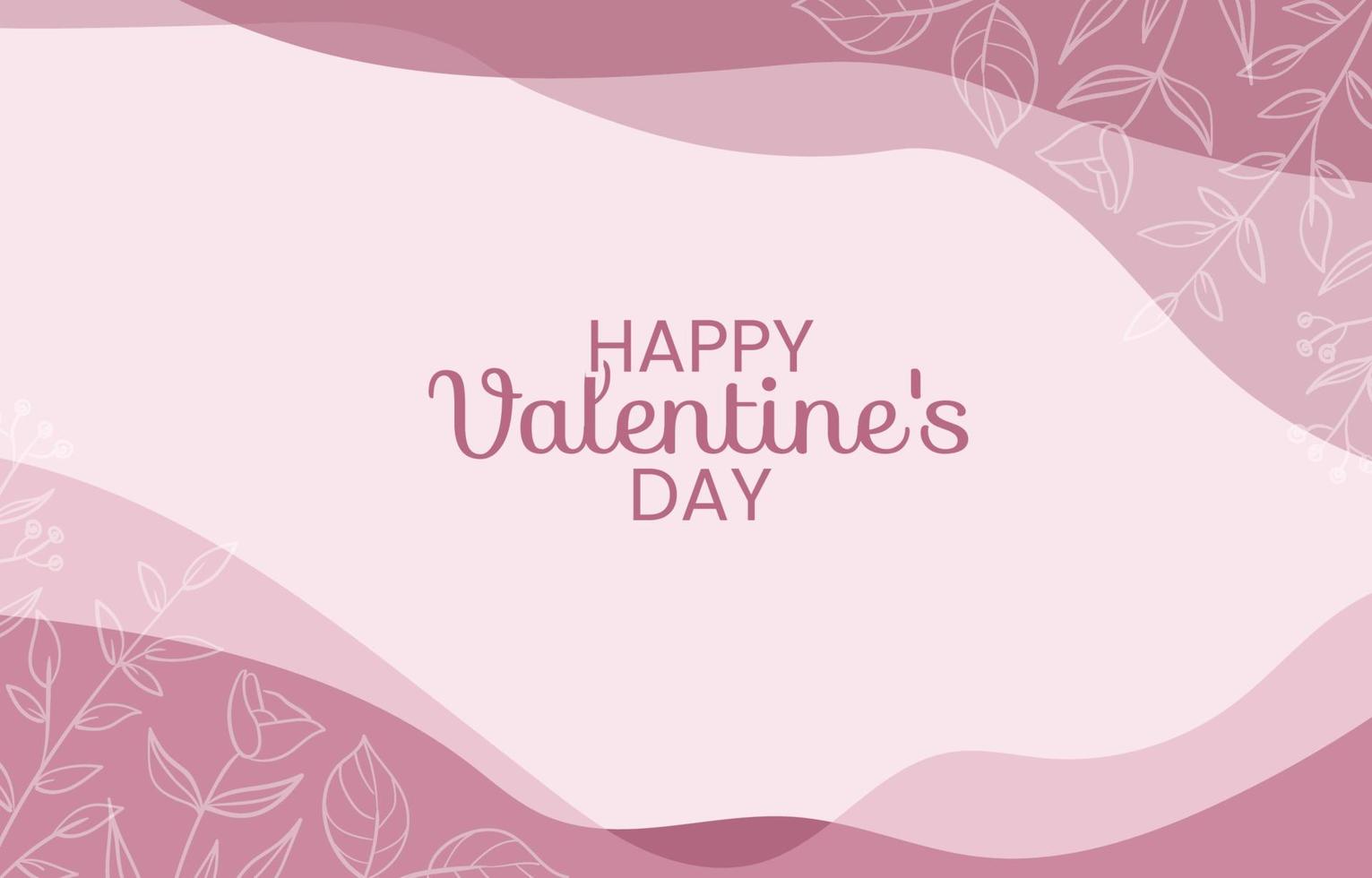 happy valentine pink floral background vector