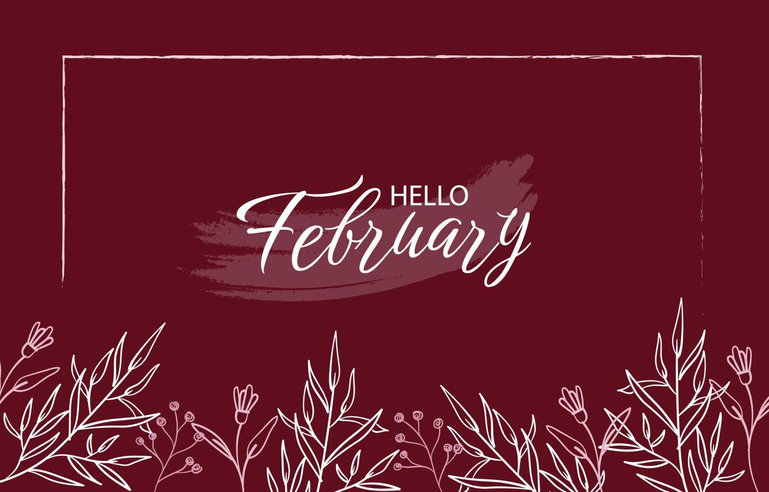 Hello February Red Floral Background 5156425 Vector Art At Vecteezy