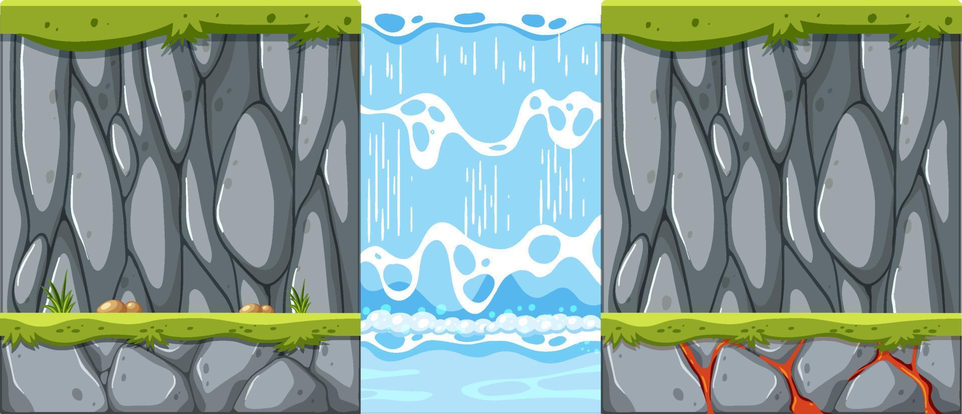 Waterfall in nature on white background vector