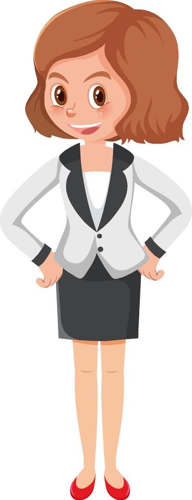 A secretary cartoon character on white background vector