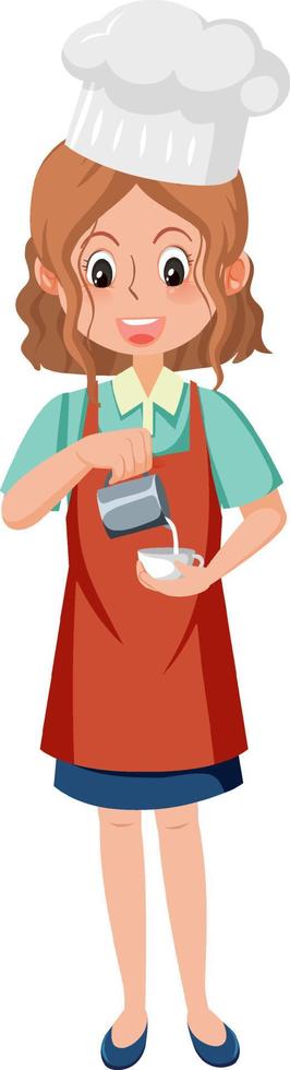 A barista cartoon character on white background vector