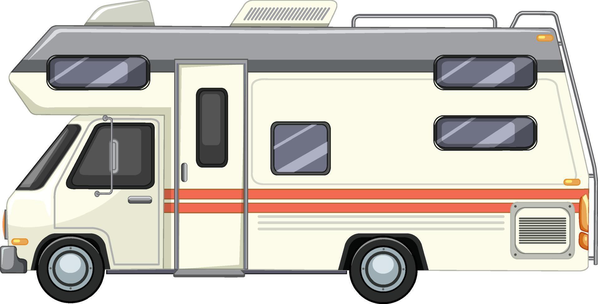 linda autocaravana sobre fondo blanco vector