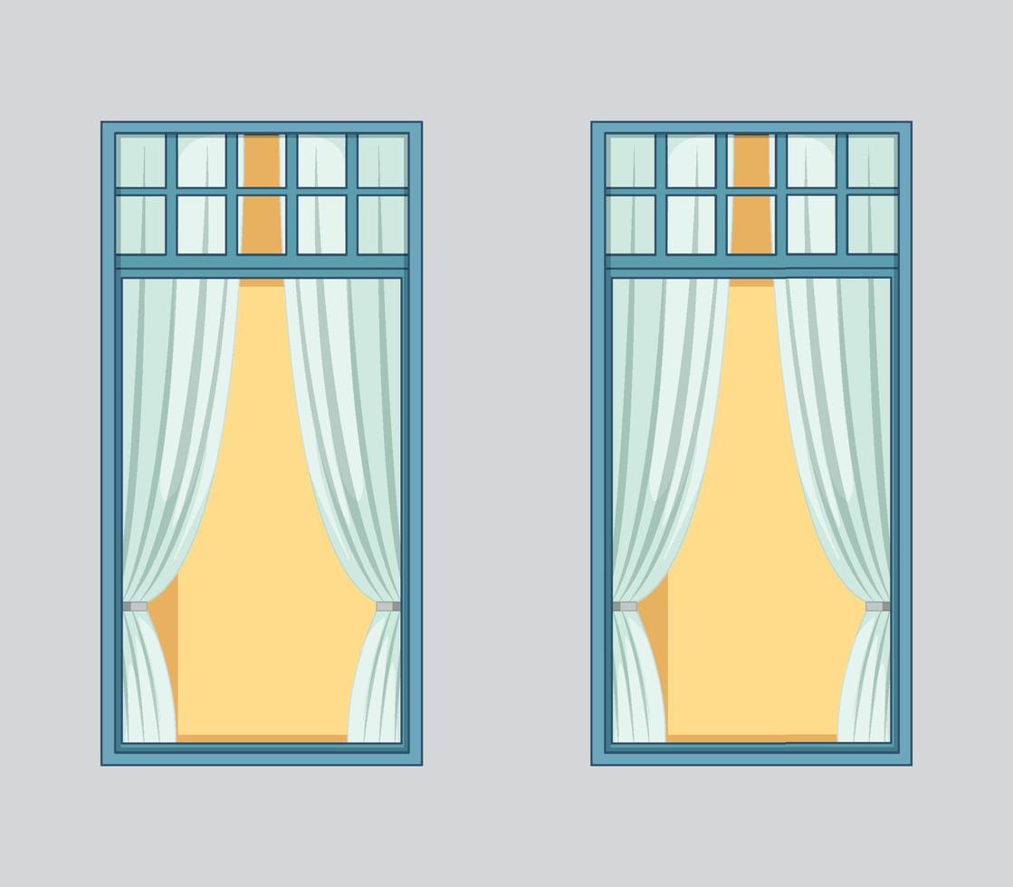 ventanas románticas de estilo europeo antiguo vector