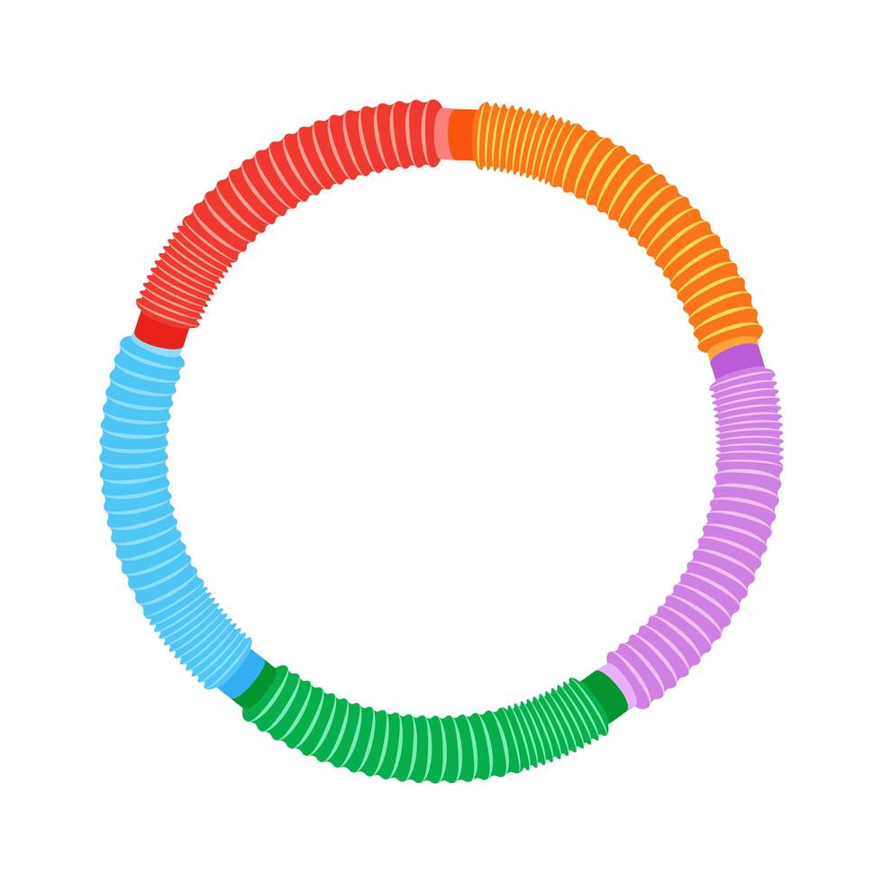 Pop tubes. Round frame. Sensory children toy from corrugated pipe. vector