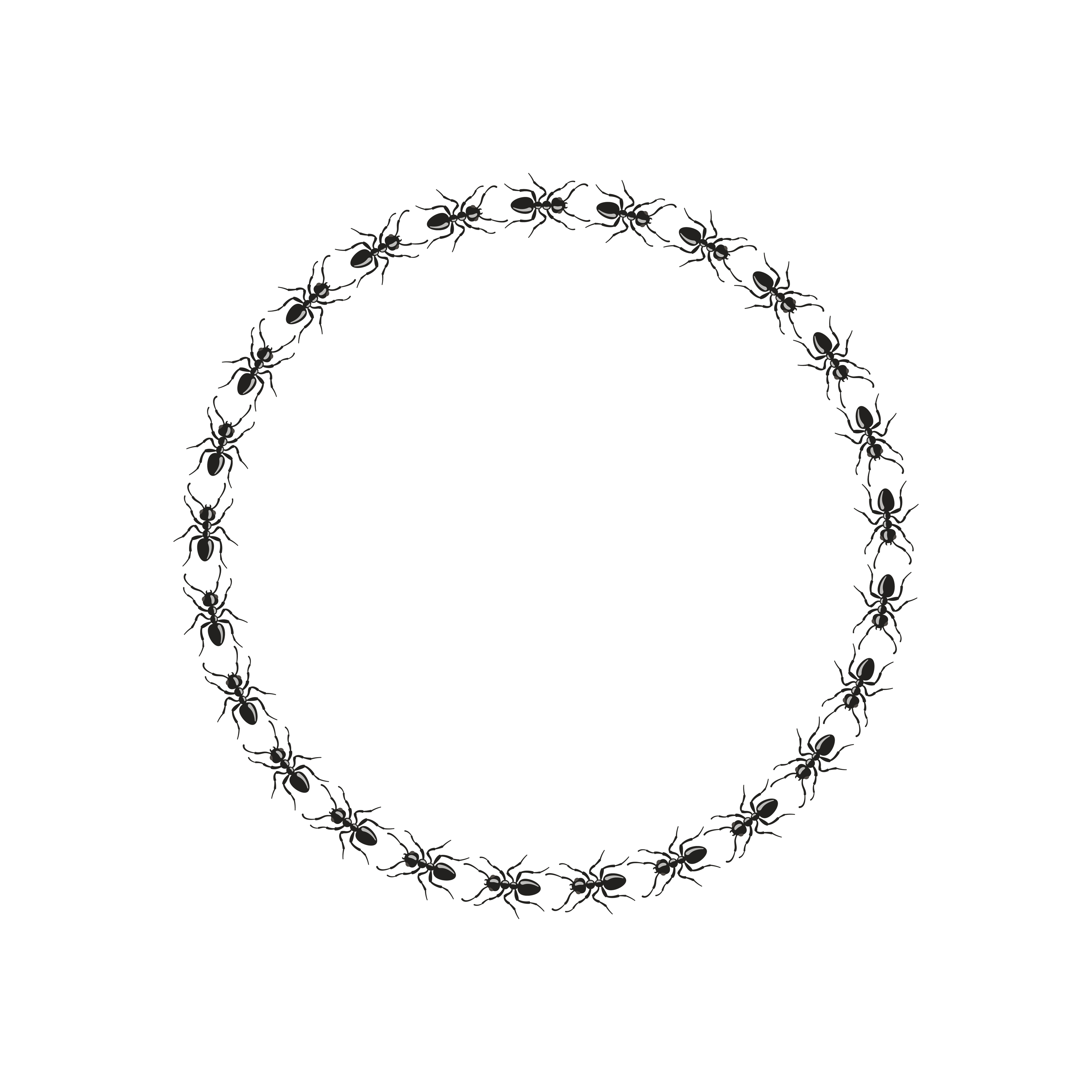 Ants walk in circle. Insect frames. Vector illustration. 5156823 Vector