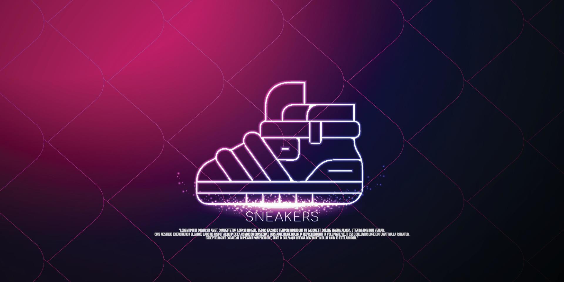 concepto digital de zapatillas, diseño de estilo de partículas. estructura de conexión ligera de estructura alámbrica, banner, logotipo, etiqueta y póster, ilustración vectorial vector