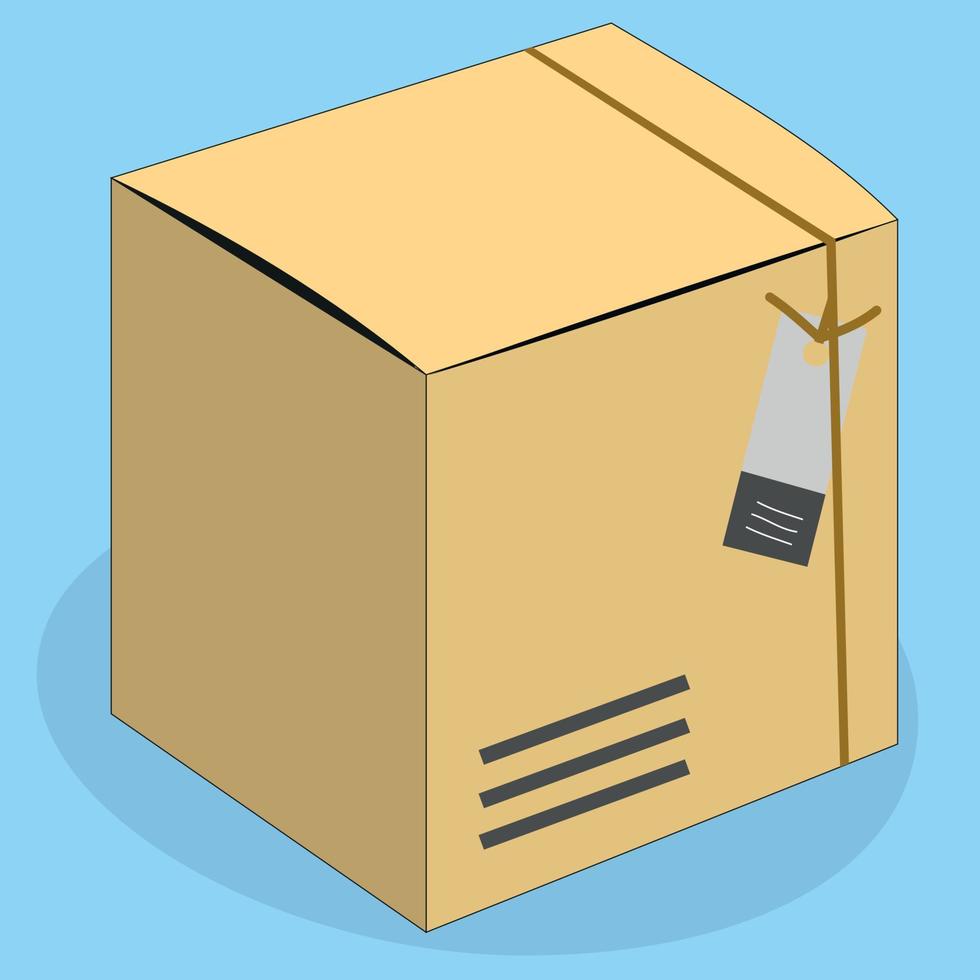 Cardboard box for postal parcels vector