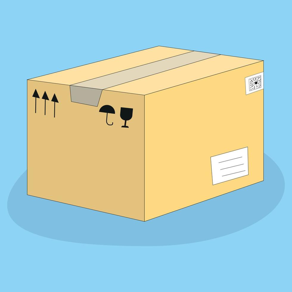 caja de cartón para paquetes postales vector