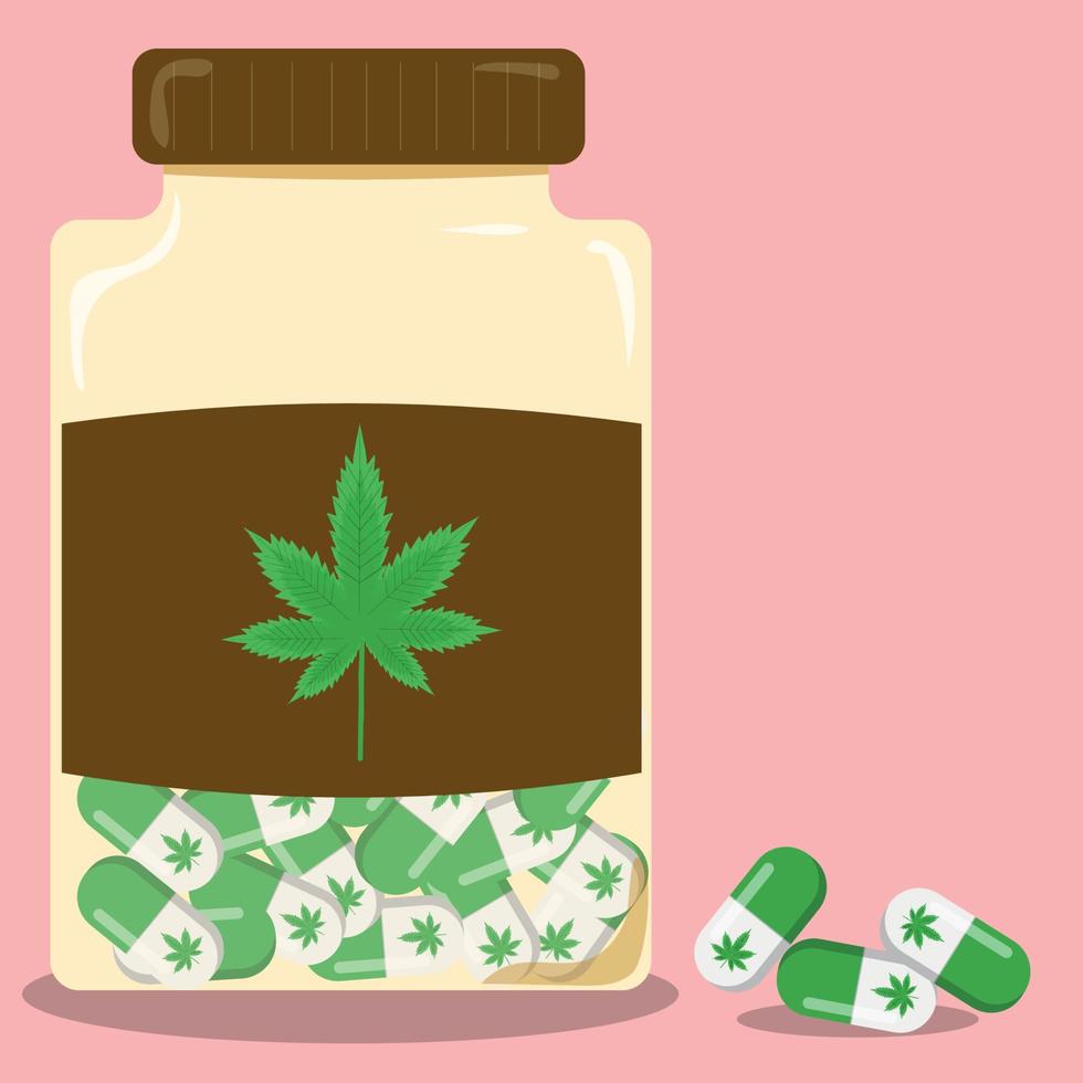 Medical Marijuana Pill Jar vector