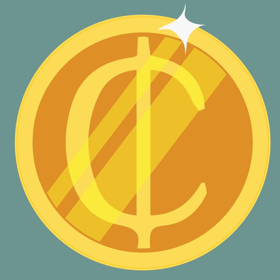 Cedi gold coin vector