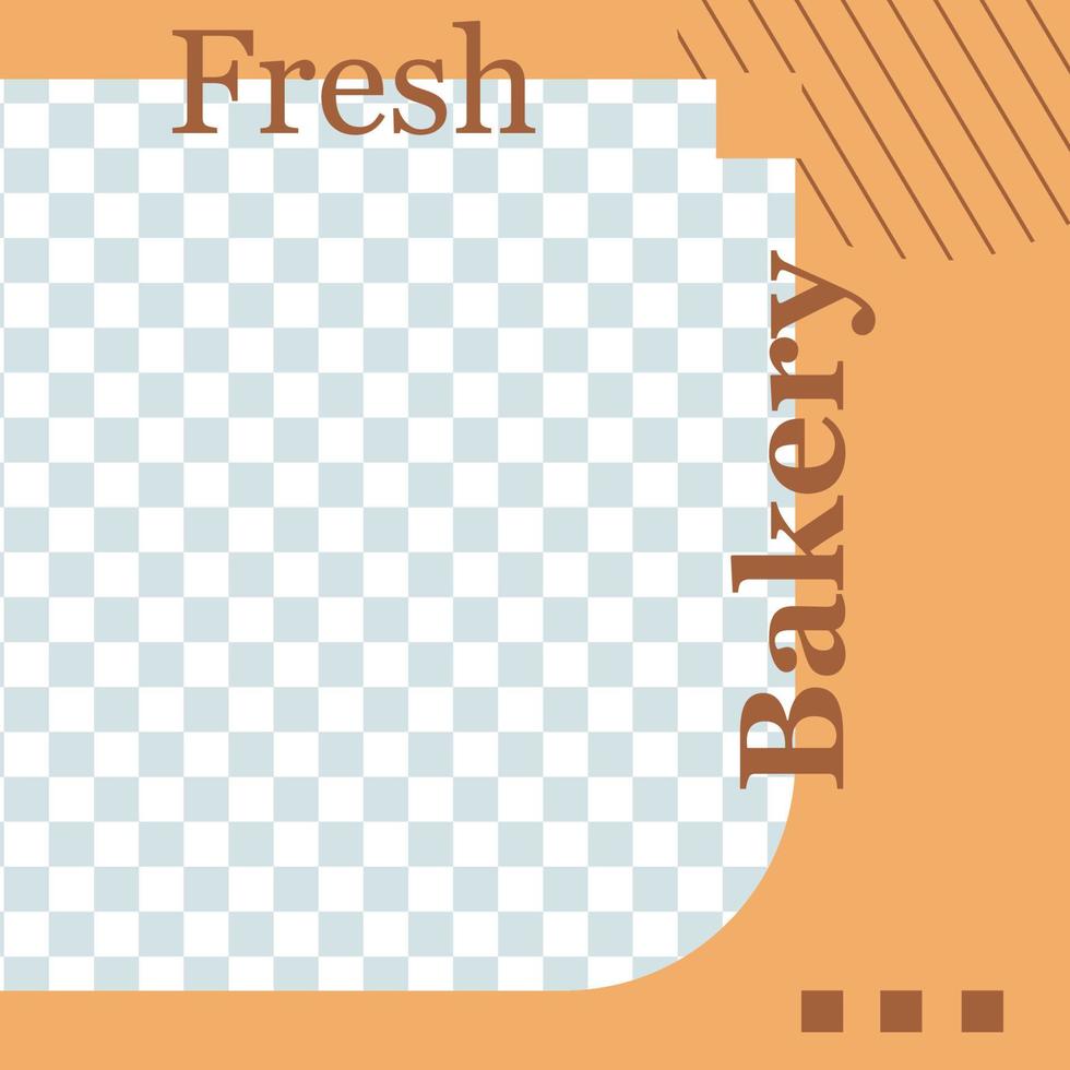 Social media post template. Fresh bakery vector