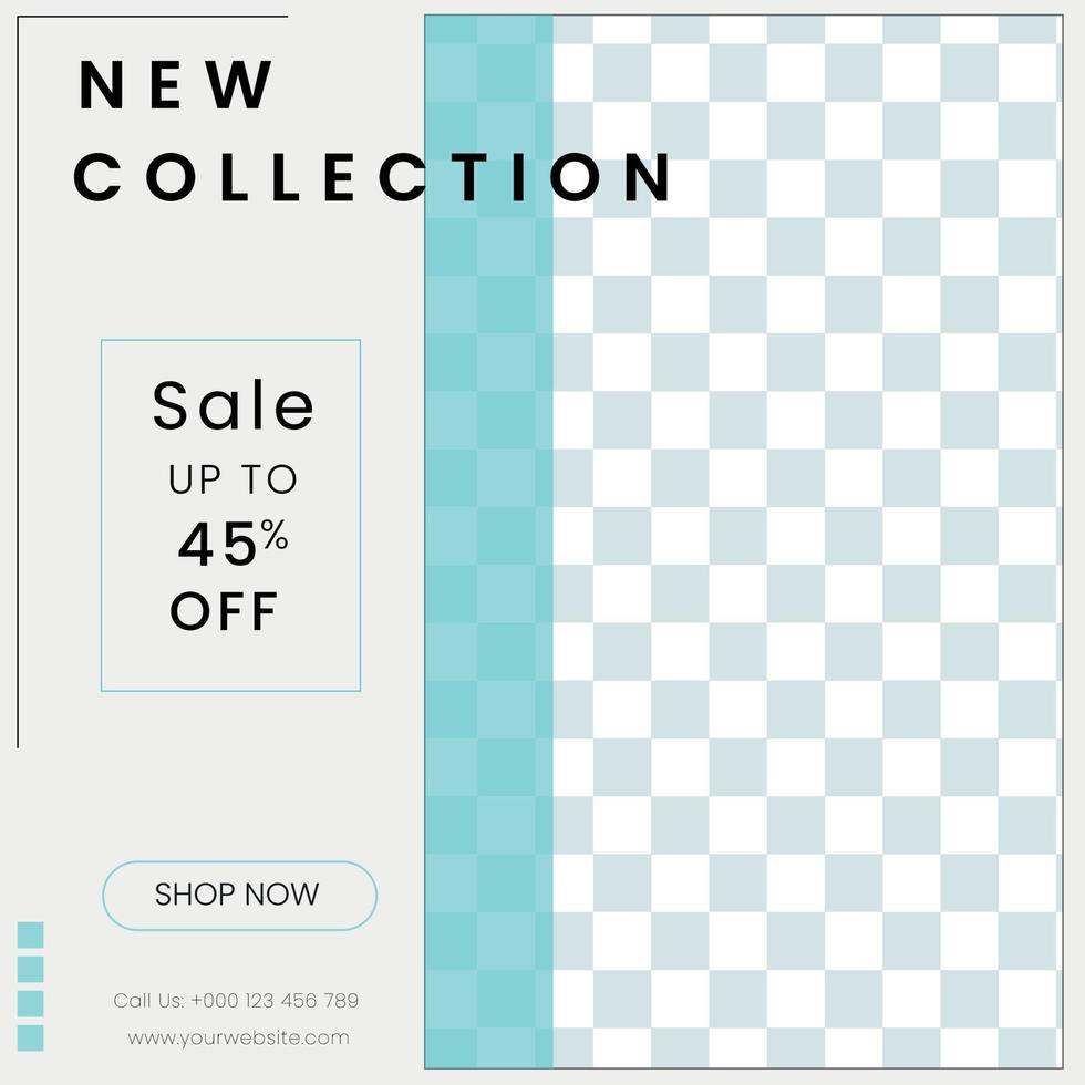 Social media post template. New collection vector
