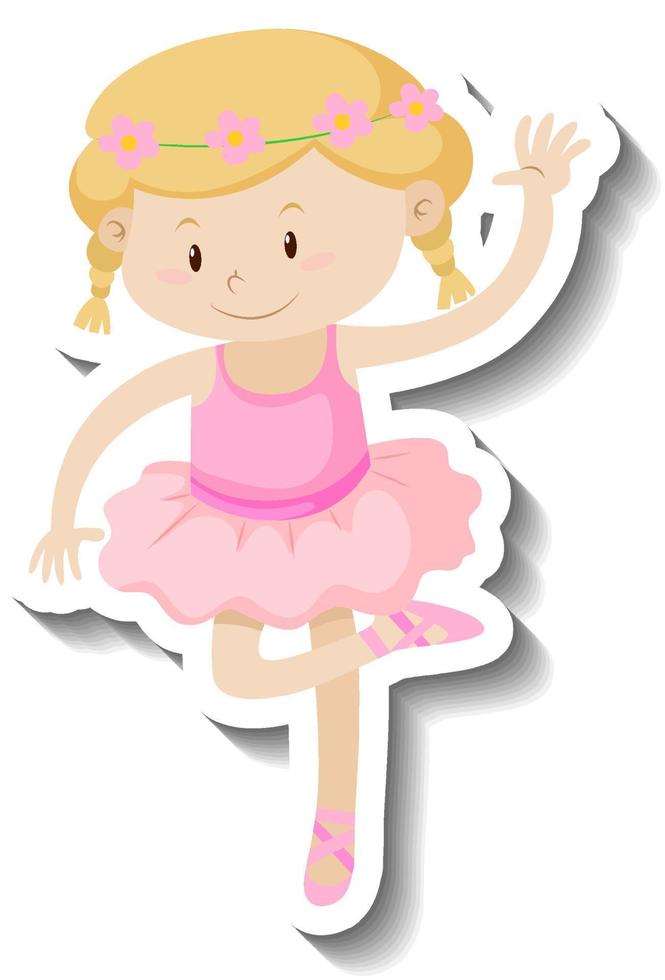 personaje de dibujos animados de pequeña bailarina vector