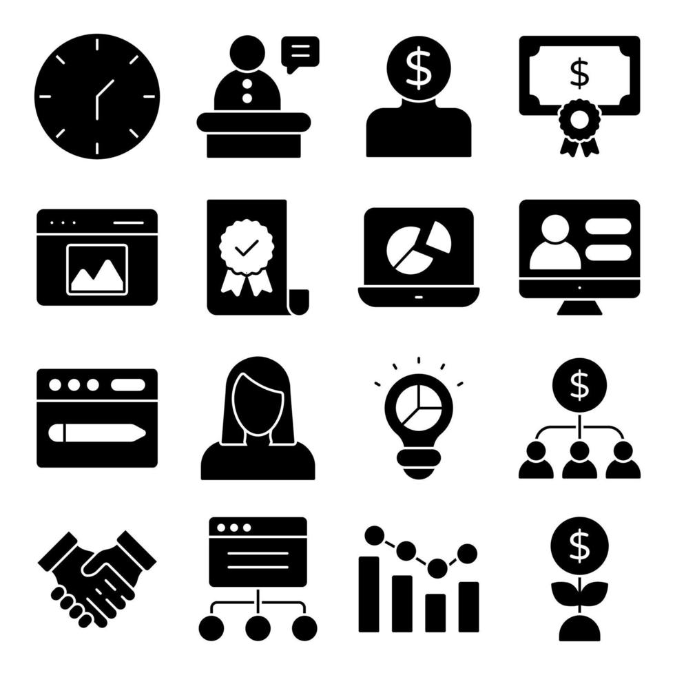 Pack of Business and Finance Icons vector