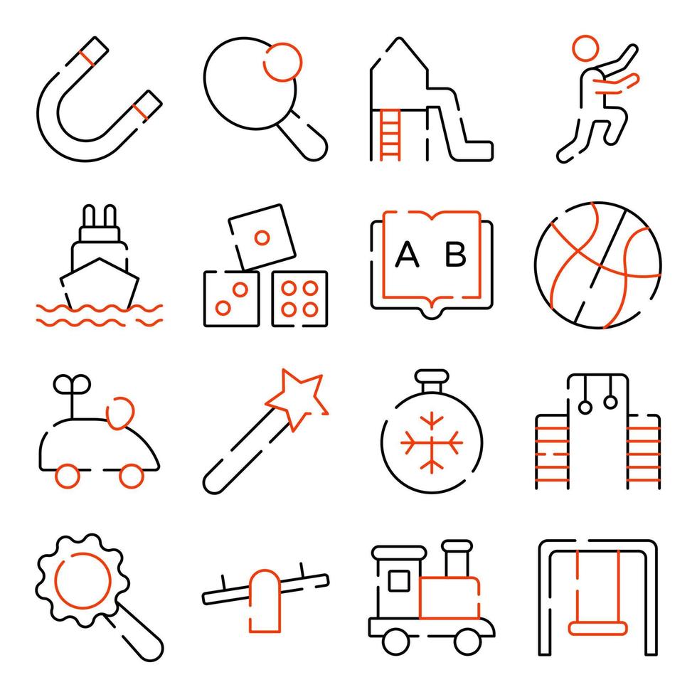 Pack of Family and Security Solid Icons vector