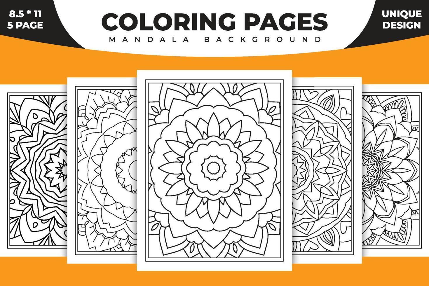 Mandala coloring page design. Line art illustration. Mandala pattern vector. Coloring page mandala background. Mandala coloring book. Black and white coloring page pattern. interior. vector