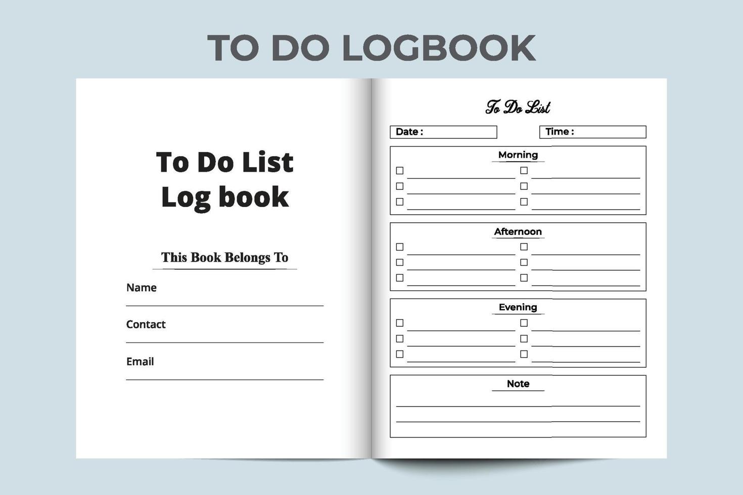 vector de arte de línea de lista de tareas. para hacer el libro de registro de tareas. cuaderno planificador de tareas. interior para hacer la lista de bitácora. para hacer la lista de bitácora y rastreador de tareas. para hacer la lista interior del libro de registro.