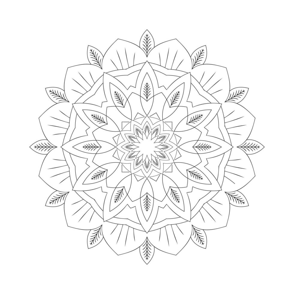 libro para colorear mandalas. vector de mandala de decoración. patrón de mandala con color blanco y negro. patrón de libro para colorear en blanco y negro. arte de línea de mandala. interior del libro para colorear.