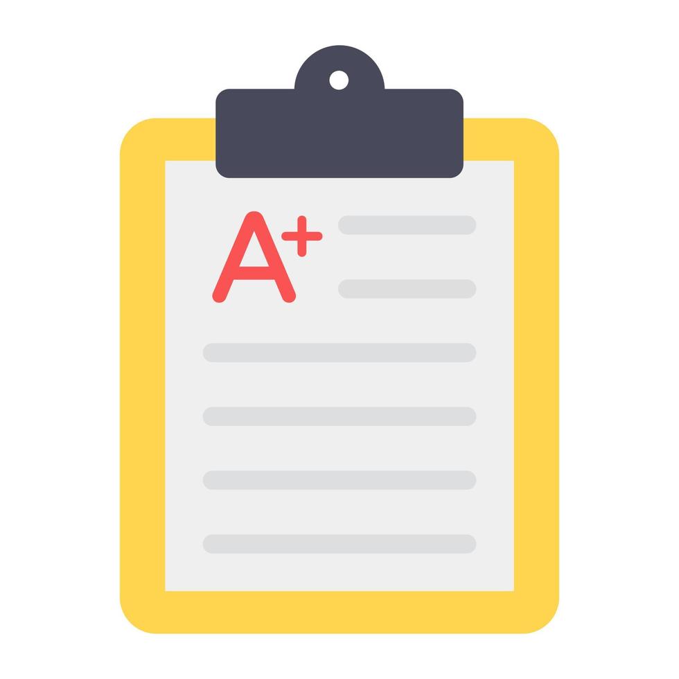 Vector design of academic file, icon of grade sheet