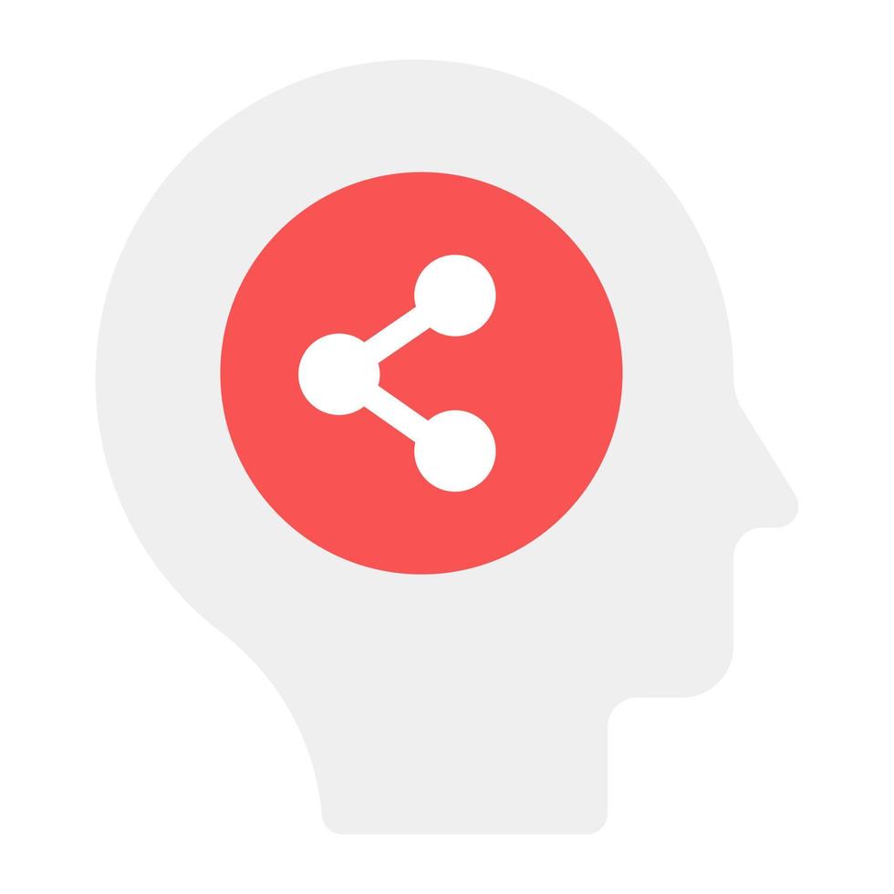 Trendy icon of share mind in modern flat style vector