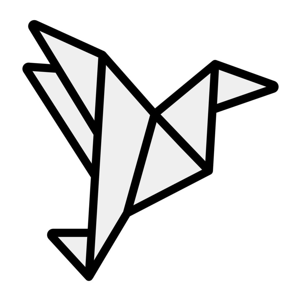 Editable flat vector design of origami bird