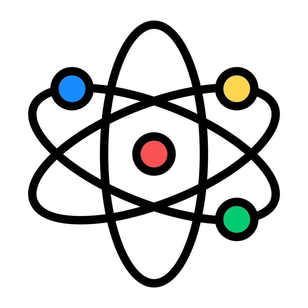 un estilo de vector plano de física nuclear, icono editable