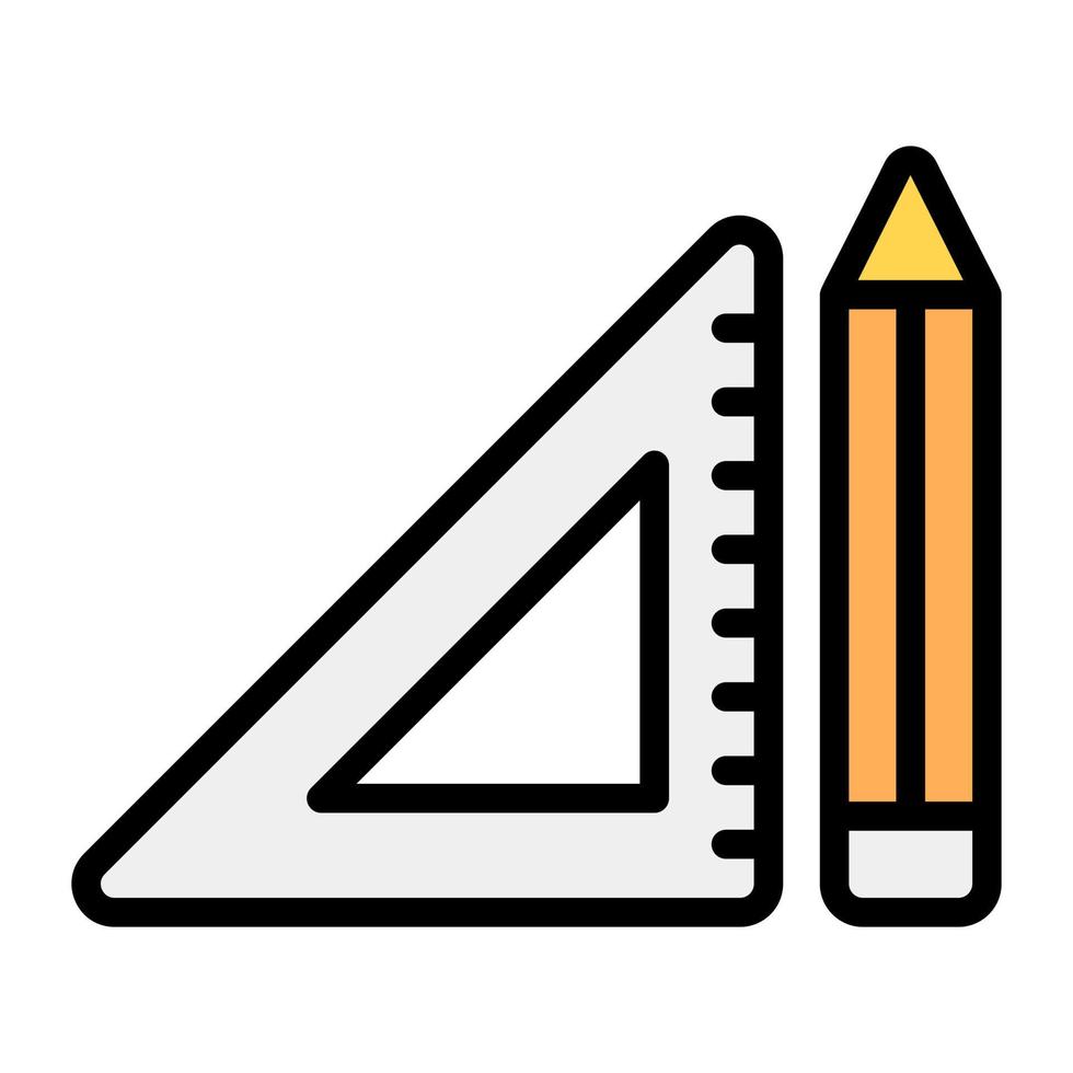An icon of stationery items in modern flat style vector