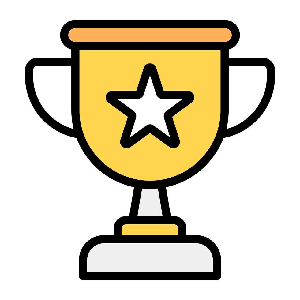 Achievement trophy icon design, winning cup in editable style vector