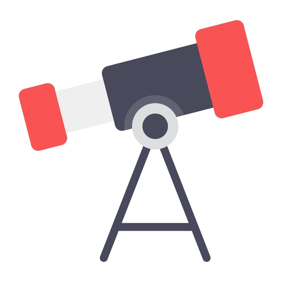 A telescope icon in flat design, astrophysics vector