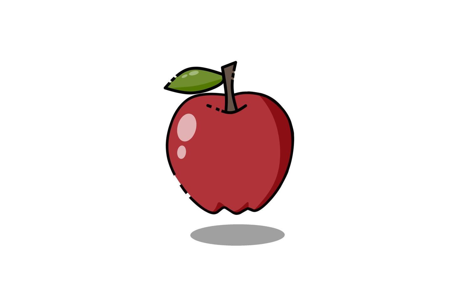 red apple flat vector illustration