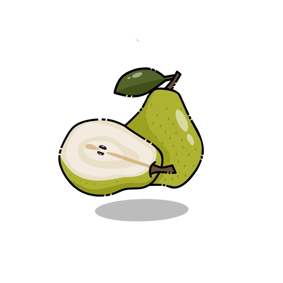 pear fruit flat design vector illustration