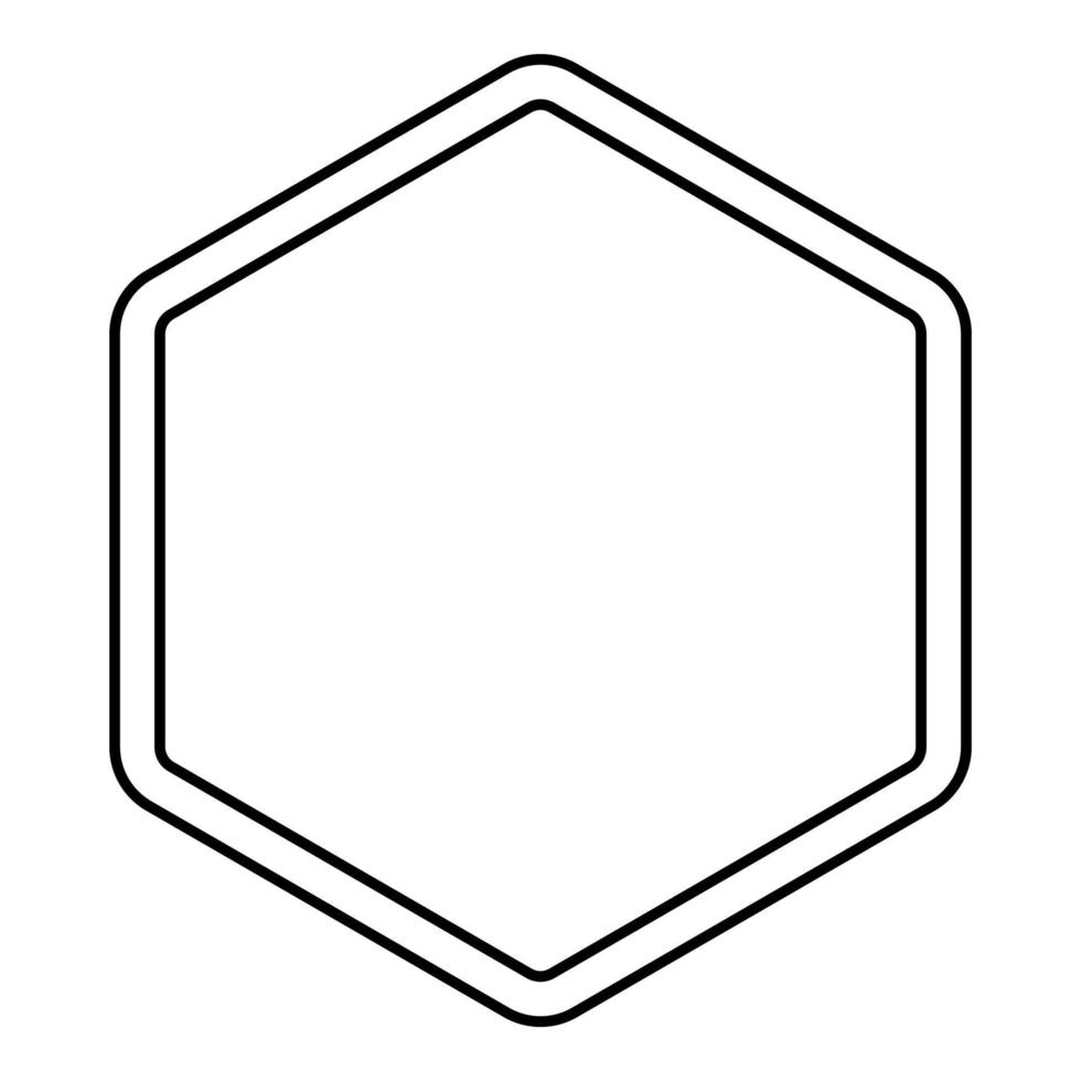 icono de elemento de forma hexagonal contorno color negro ilustración vectorial imagen de estilo plano vector