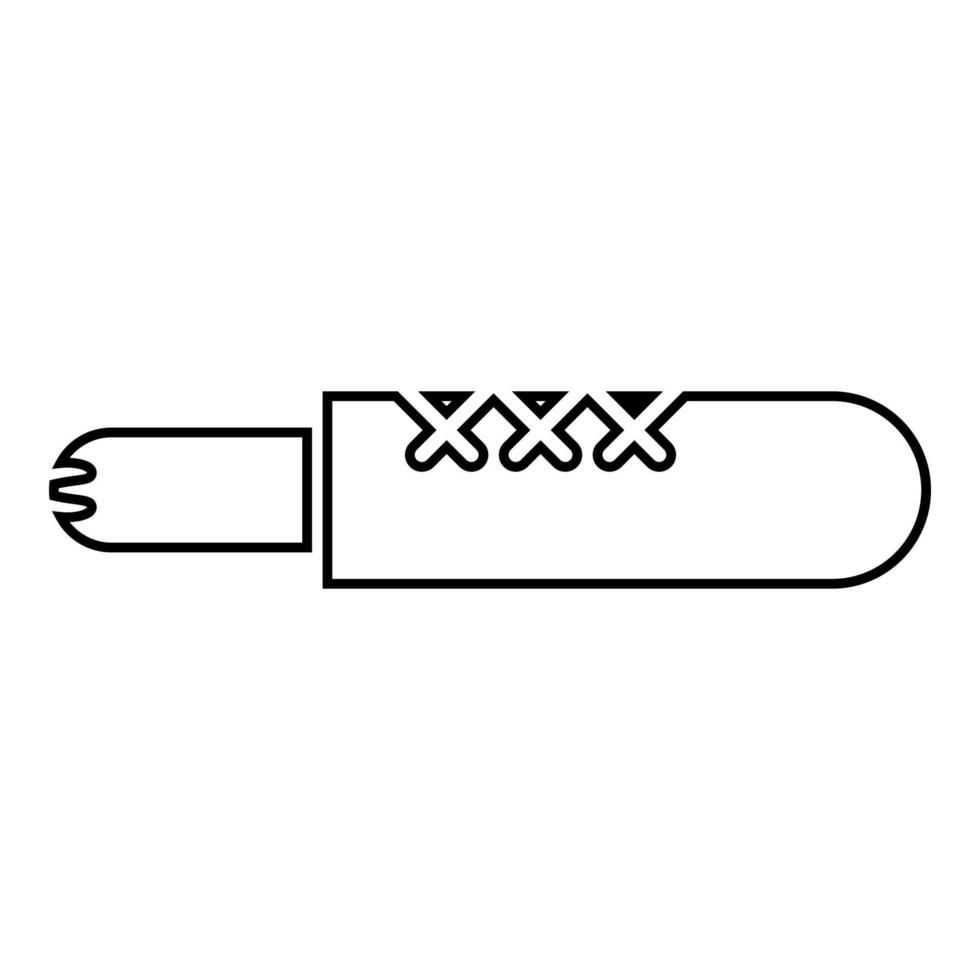 French hot dog Fast food icon outline black color vector illustration flat style image