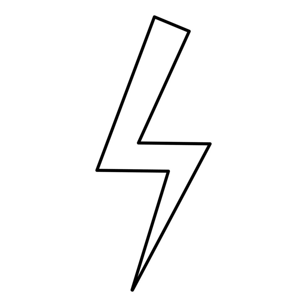Lightning bolt Electric power Flash thunderbolt icon outline black color vector illustration flat style image