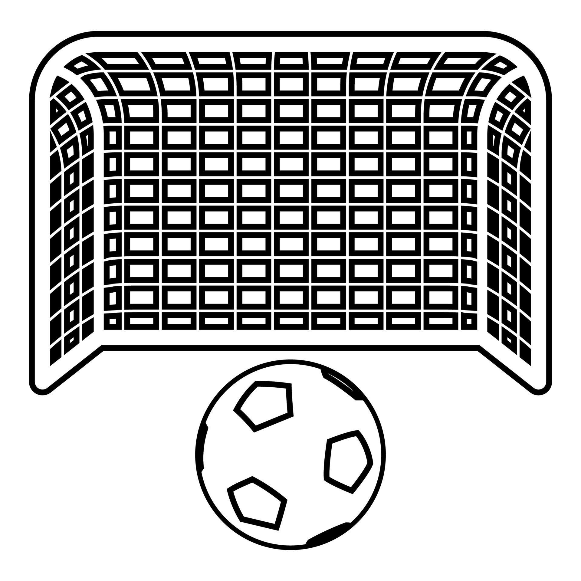 Soccer ball and gate Penalty concept Goal aspiration Big football