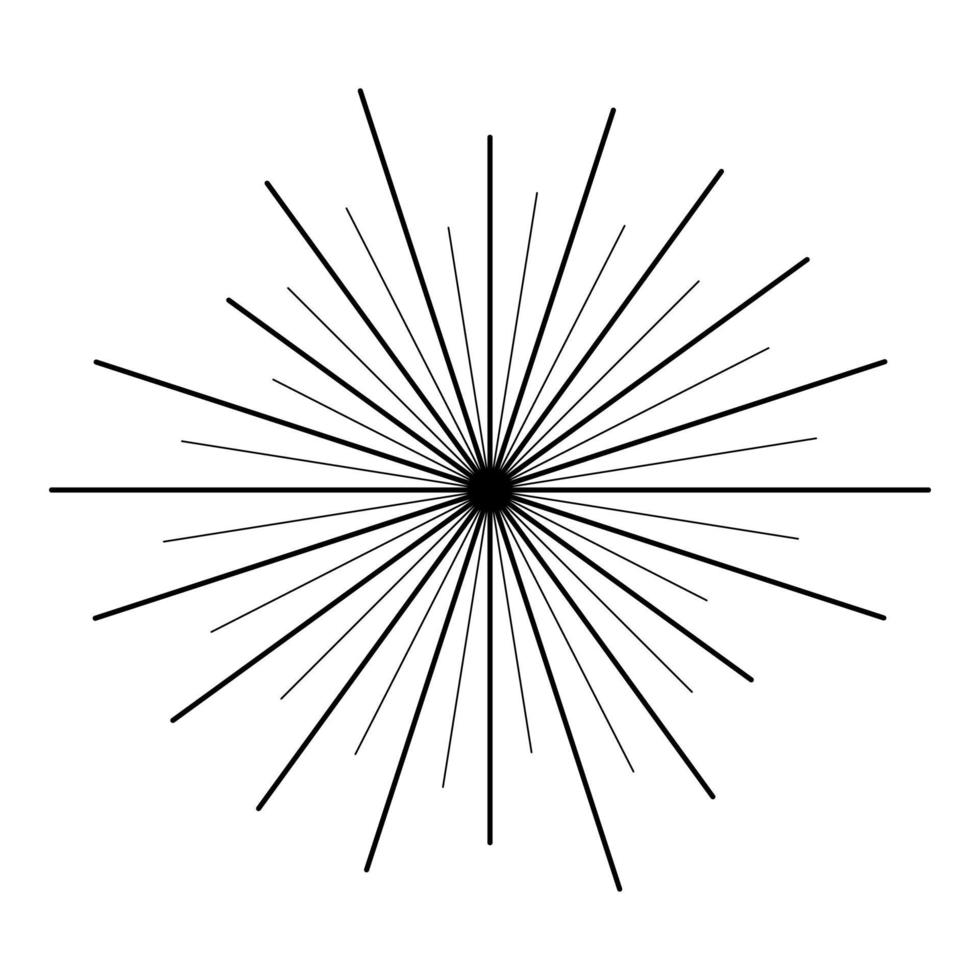 Sun rays Sunbeam concept icon black color vector illustration flat style image