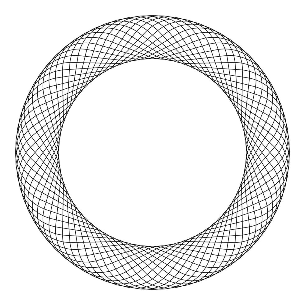Spirograph element empty in center Abstract concentric symbol icon black color vector illustration flat style image