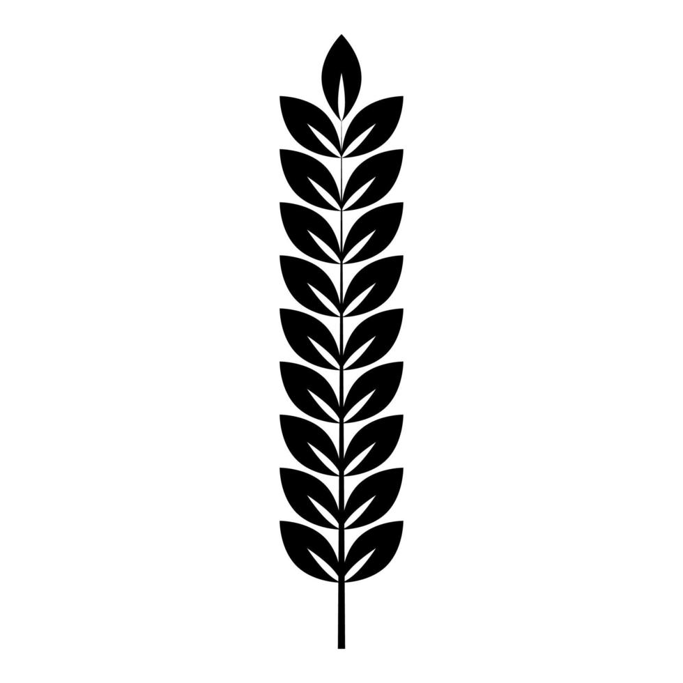 espiguilla de trigo planta rama icono color negro vector ilustración estilo plano imagen
