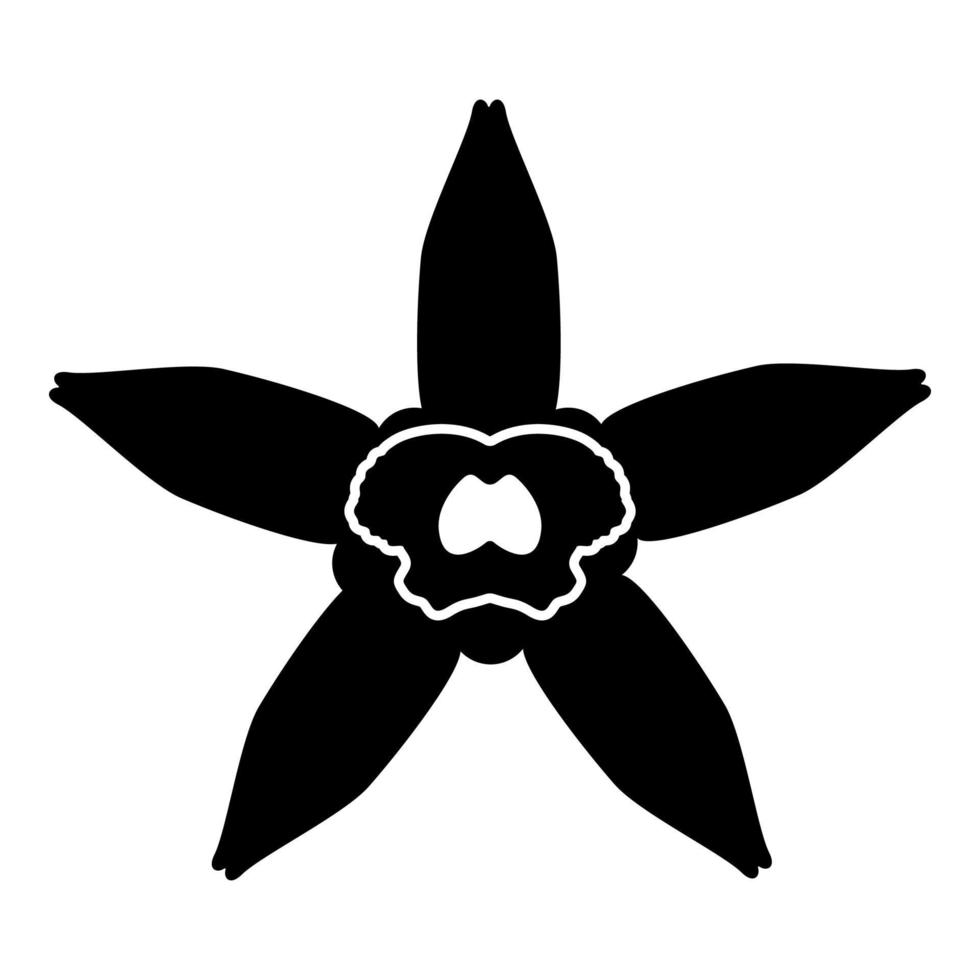 flor de vainilla icono color negro vector ilustración estilo plano imagen