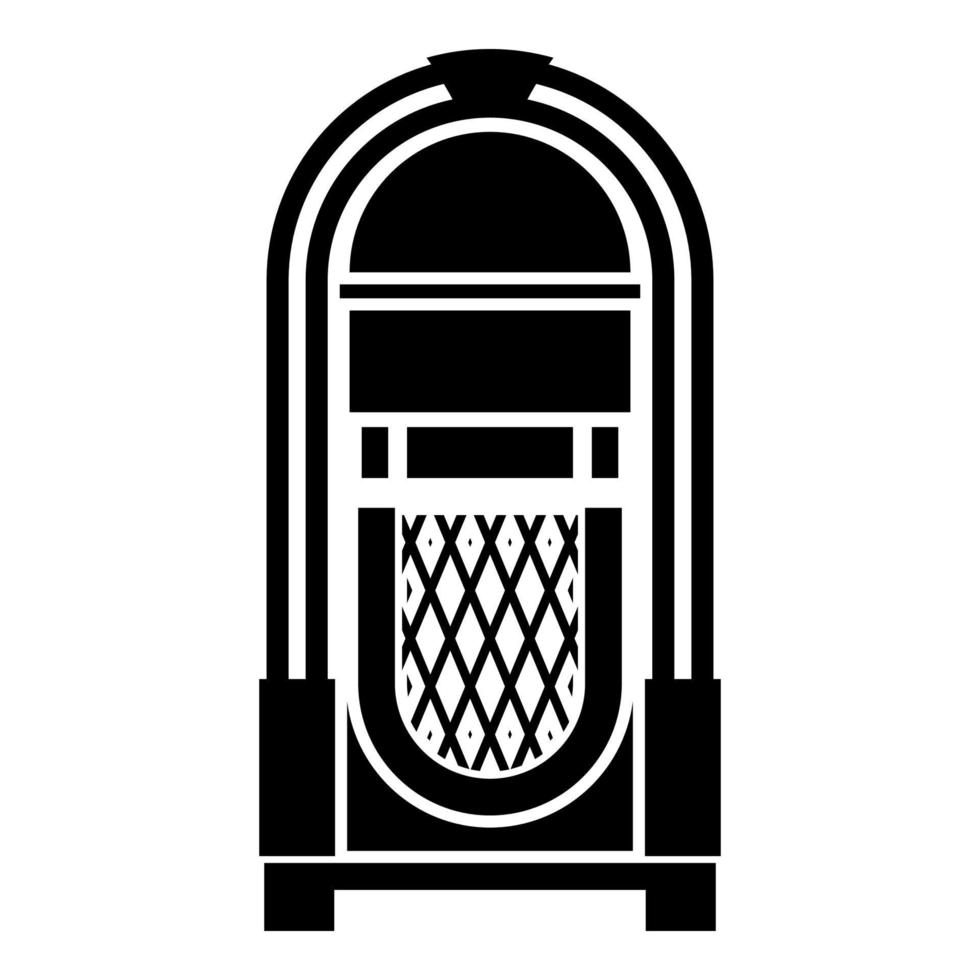 jukebox juke box concepto de música retro automatizado icono de dispositivo de reproducción vintage ilustración de vector de color negro
