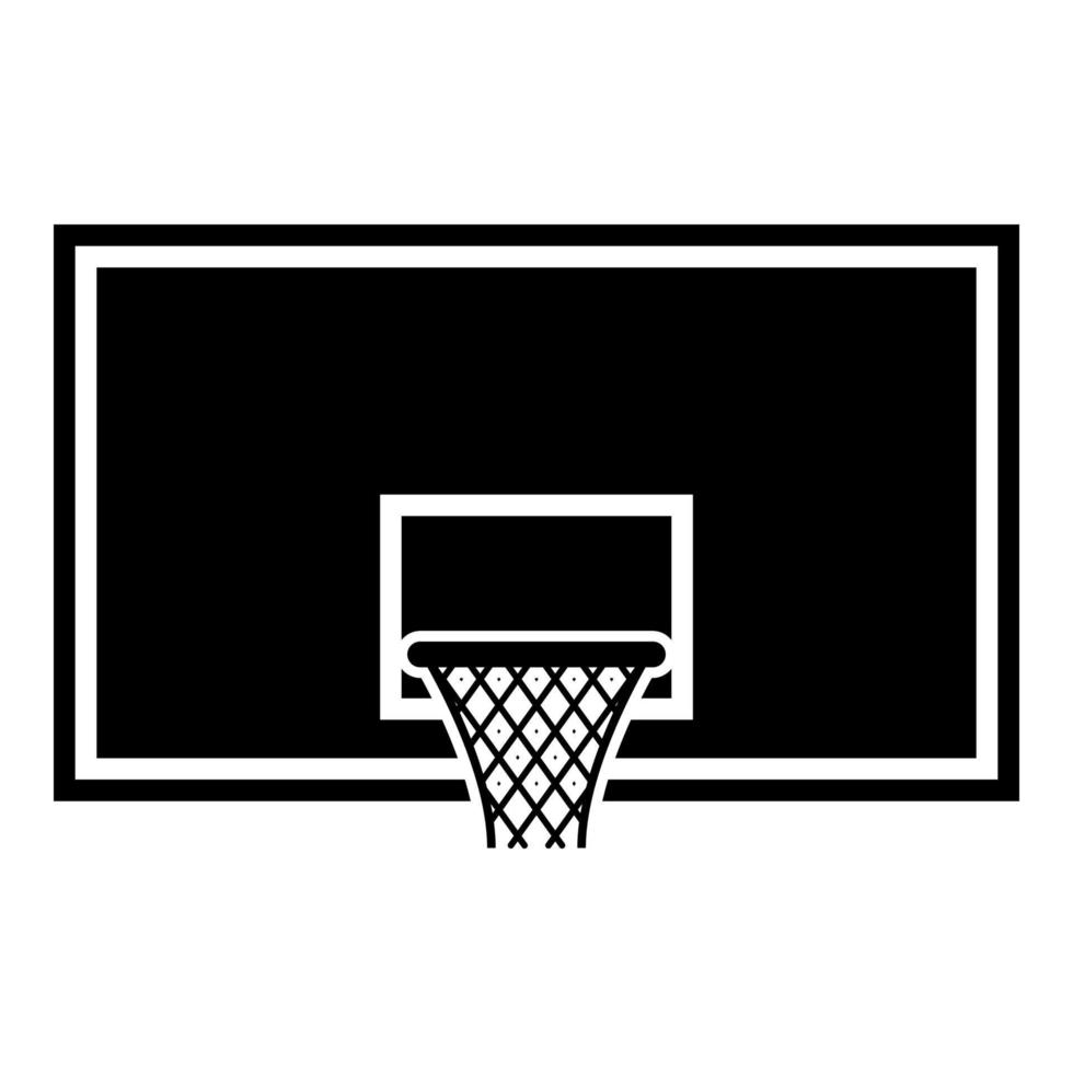 Basketball backboard Basketball hoop on backboard icon black color vector illustration flat style image