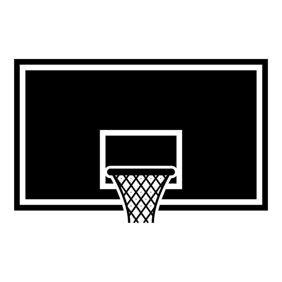 Basketball backboard Basketball hoop on backboard icon black color vector illustration flat style image