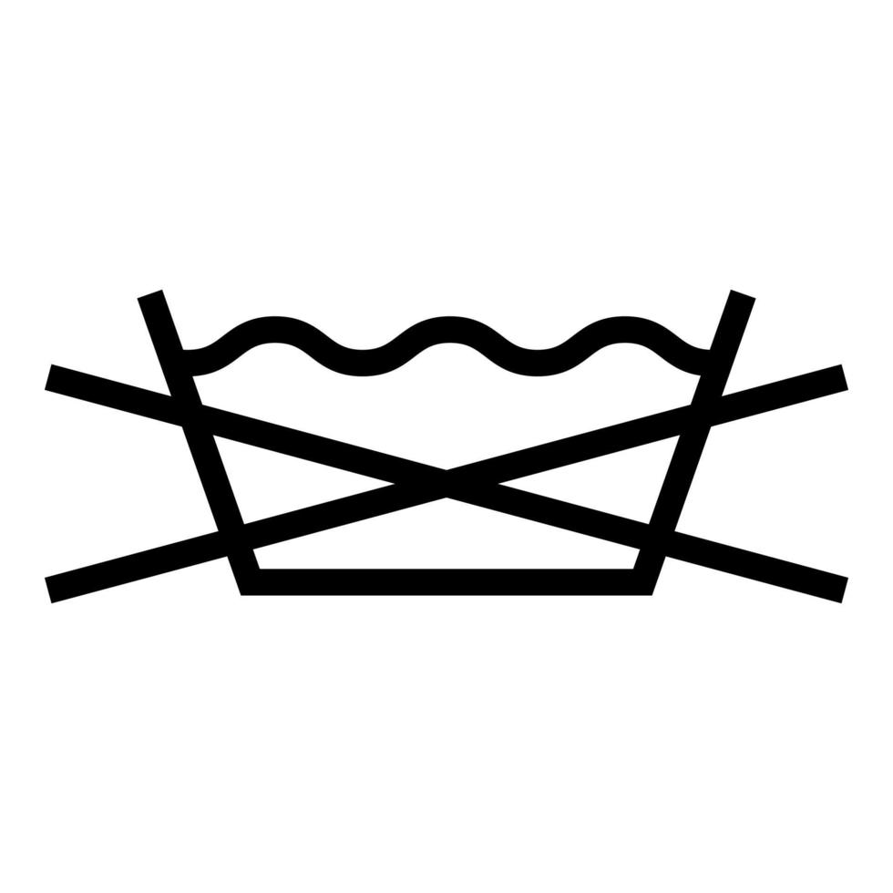 prohibido lavar ropa símbolos de cuidado concepto de lavado icono de signo de lavandería color negro vector ilustración imagen de estilo plano