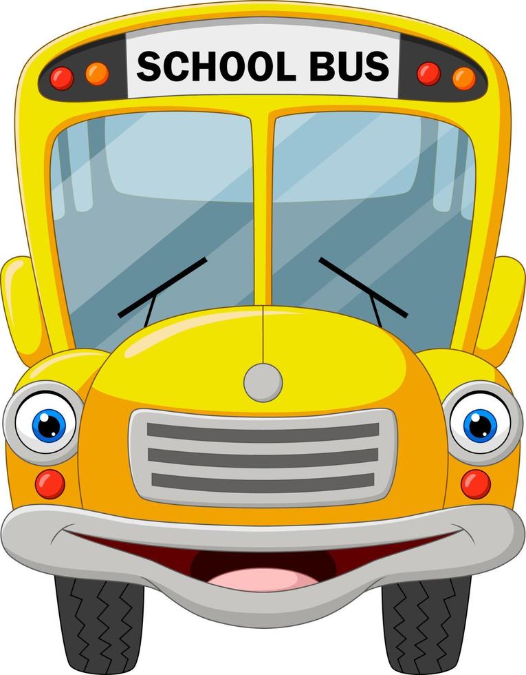 Cartoon funny school bus isolated on white background vector