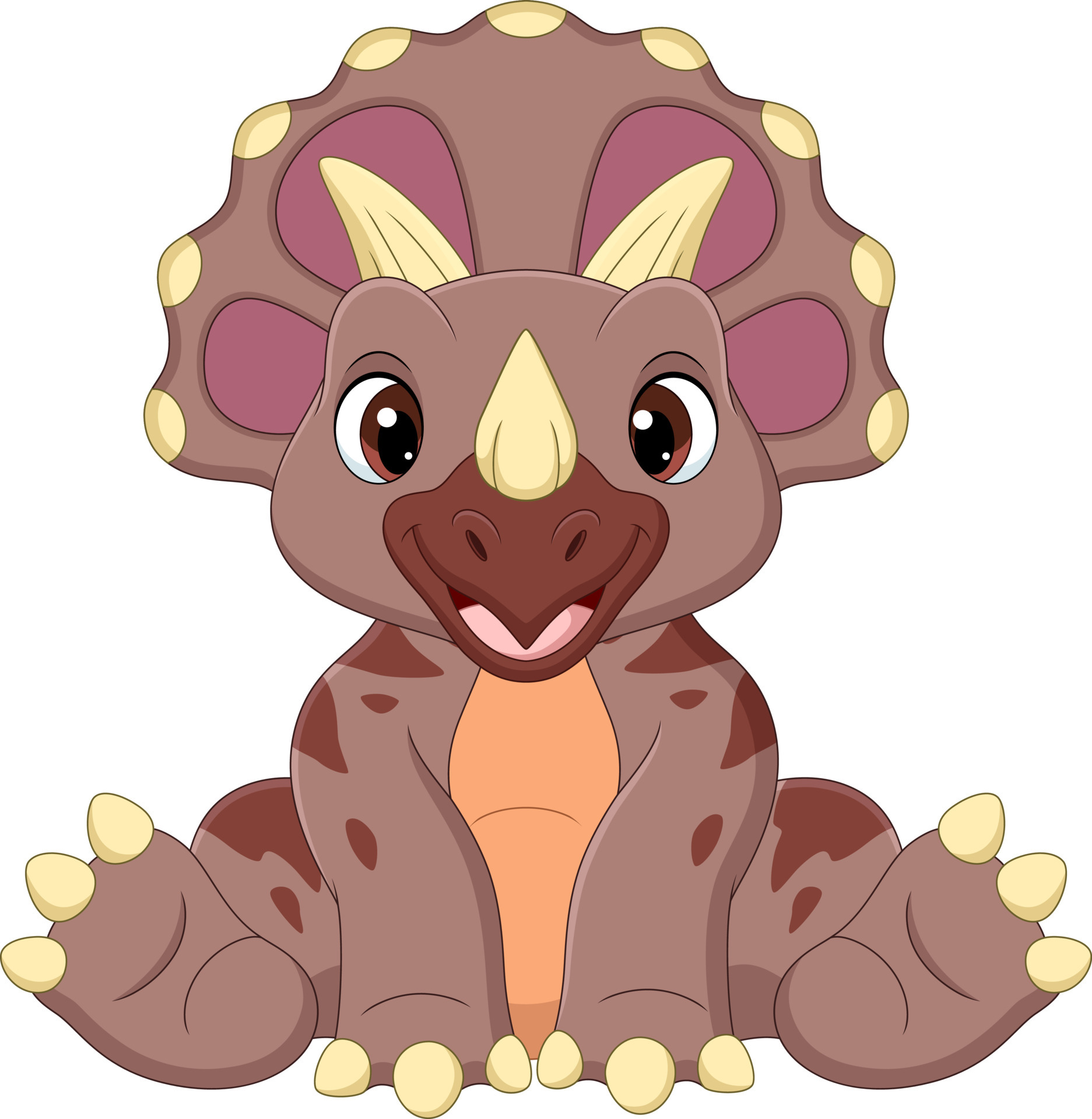 Baby Pink Triceratops Clip Art at  - vector clip art