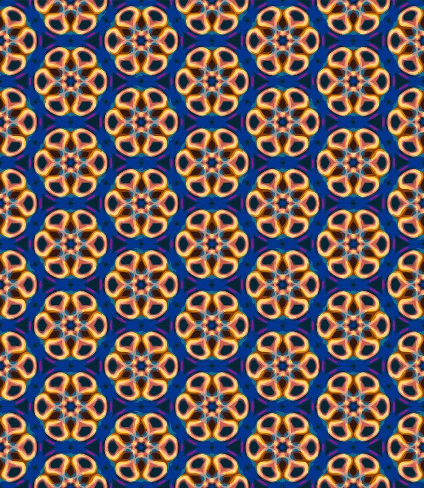 Blue, red and yellow color seamless pattern texture and template. Multicolored. Colorful ornamental graphic design. vector