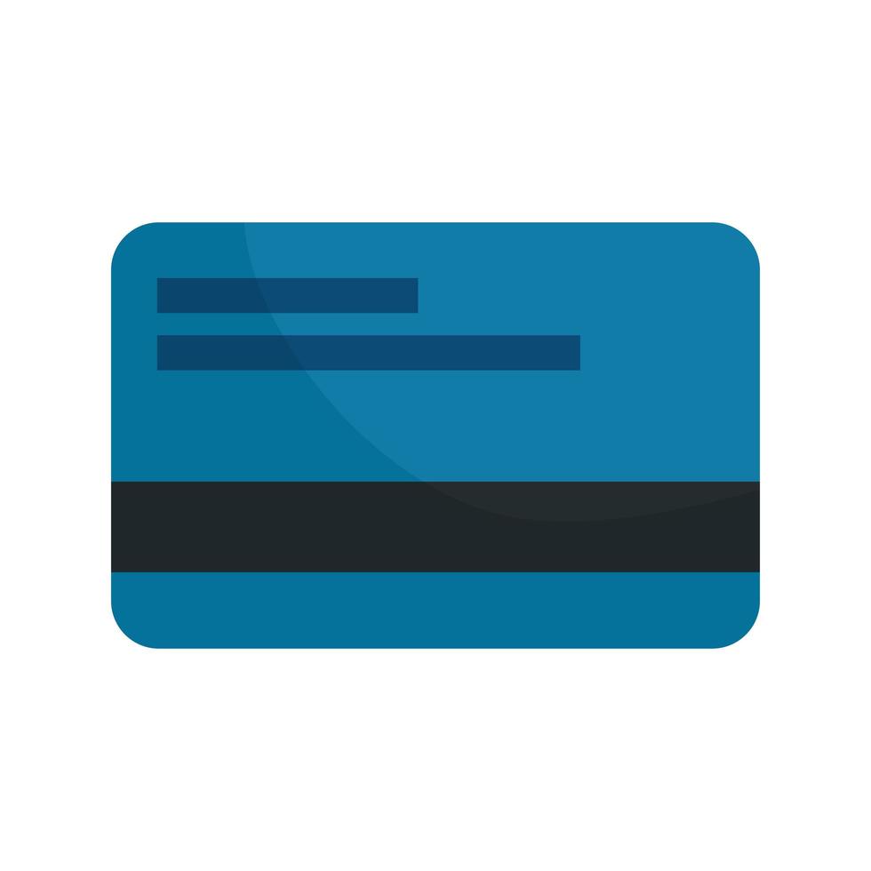 credit card on white background, blue color vector