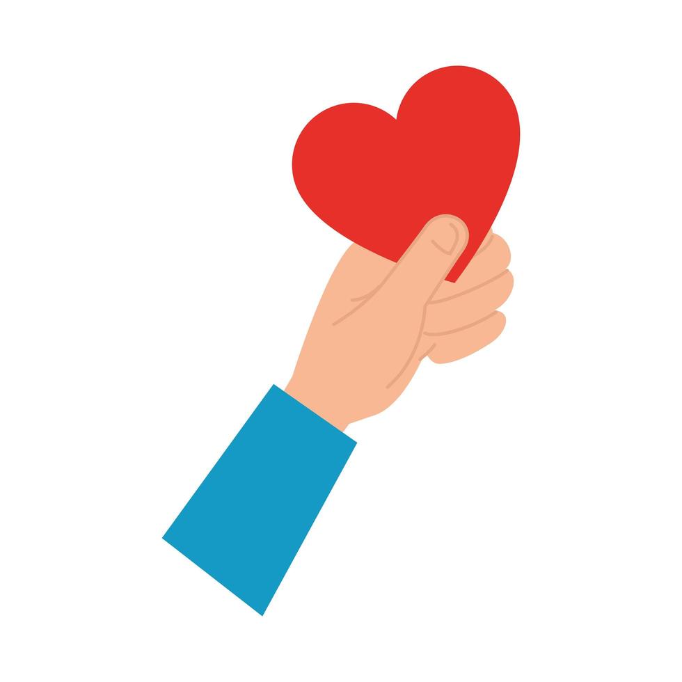 hand giving love symbol, hand holding heart shape vector