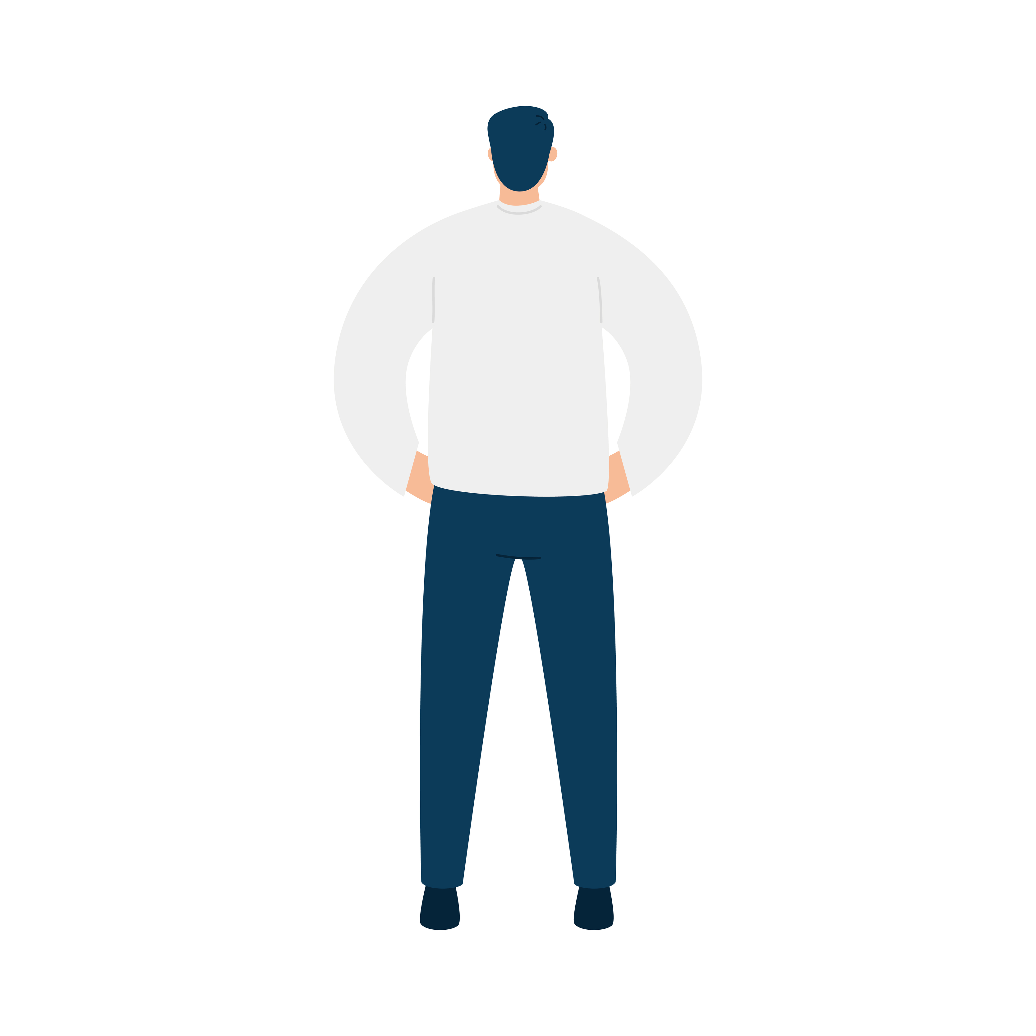 back view of young man with casual clothes isolated icon 5158220 Vector ...